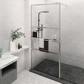 vidaXL Duschvägg med hylla krom 115x195 cm ESG-glas&aluminium 3185503