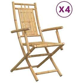 vidaXL Hopfällbara trädgårdsstolar 4 st 53x66x99 cm bambu 3278514