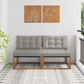 vidaXL Middle Sofa Solid Acacia Wood Natural
