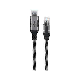 Goobay USB-A 3.0 to RJ45 Ethernet Cable Textile Black 3m
