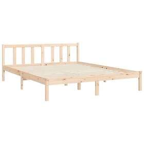 vidaXL Bed Frame med huvudgavel 5FT King Size massivt trä 3192171