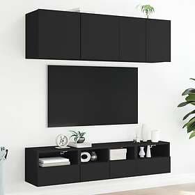 vidaXL Väggmonterad tv-skåp 2 st svart 40x30x30 cm konstruerat trä