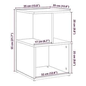 vidaXL Sängbord artisan ek 35x35x55 cm konstruerat trä