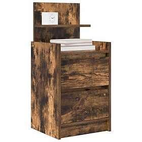 vidaXL Nightstand with 2 Drawers Smoke Oak 38x34x80cm