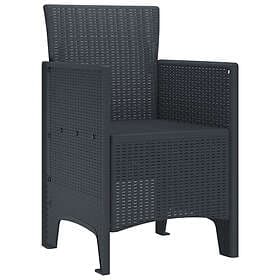 vidaXL Lounge Set 2 Pieces Antracit Poly Rattan