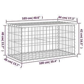 vidaXL Garden Bench gabion design 103x44x42 cm solid pine 834359