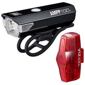 Cateye Ampp100+viz150 Light Set Svart
