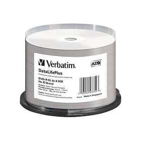 Verbatim DVD+R DL 8.5GB 8X 50-Pack Cakebox Professional Inkjet