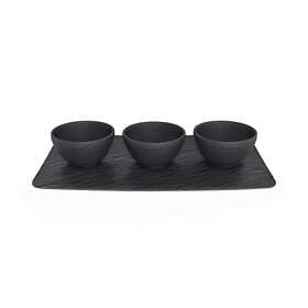 Villeroy & Boch Manufacture Rock Bowl 3-piece set with tray