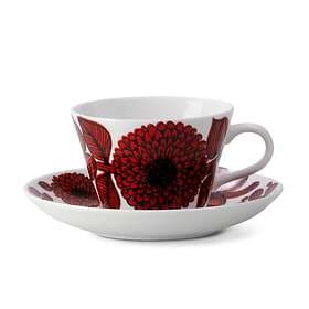 Gustavsbergs Porslinsfabrik Röd Aster Coffee Cup with Saucer