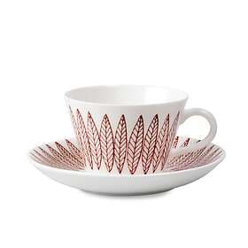Gustavsbergs Porslinsfabrik Röd Salix Coffee Cup with Saucer