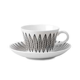 Gustavsbergs Porslinsfabrik Svart Salix Coffee Cup with Saucer