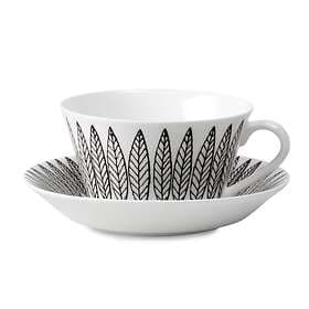 Gustavsbergs Porslinsfabrik Svart Salix Tea Cup with Saucer