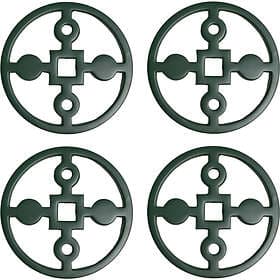 Hilke Collection Anima Gemella Coasters Ø10 cm 4-pack Green Powder-coated alumin