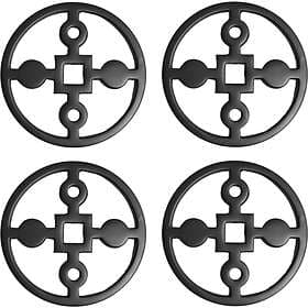 Hilke Collection Anima Gemella Coasters Ø10 cm 4-pack, Svart Pulverlackerad alum