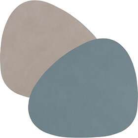 Lind DNA Curve Double Coasters 11x13cm Light Blue/Light Grey Leather