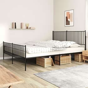 vidaXL Bed Frame med huvudgavel och fotgavel svart metall 200x200 cm