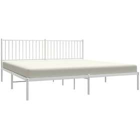 vidaXL Bed Frame med huvudgavel metall vit 193x203 cm
