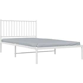 vidaXL Bed Frame med huvudgavel metall vit 107x203 cm