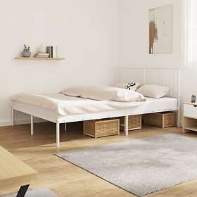 vidaXL Bed Frame med huvudgavel vit 208x168x90.5 cm stål