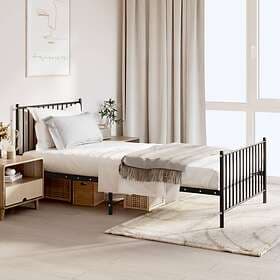 vidaXL Bed Frame med huvudgavel och fotgavel svart metall 100x200 cm