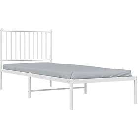vidaXL Bed Frame med huvudgavel metall vit 80x200 cm