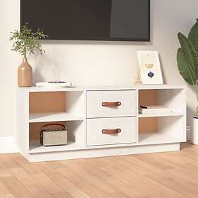 vidaXL TV Cabinet White 100x34x40 cm Solid Wood Pine