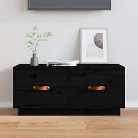 vidaXL TV Cabinet Black 80x34x35 cm Solid Wood Pine