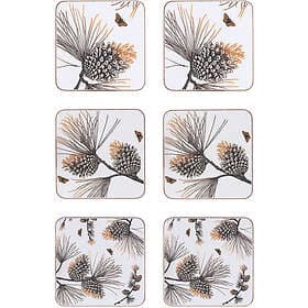 Åry Home Pine Cone coasters 6-pack Cotton white