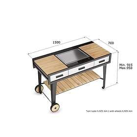 AirForce E-Cook 150cm BBQ Luxury Outdoor Cooking with a 58cm Teppanyaki Inductio