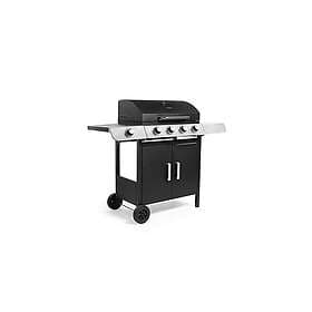 VonHaus Von Haus Gas BBQ, 4+1 Burner Barbecue with Warming Rack, Side Burner, Te