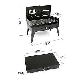 ZIZ LONDON LTD Charcoal BBQ Grill Portable Barbecue and Utensils Outdoor Garden 