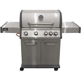 dellonda Deluxe 4 Burner Gas BBQ Barbecue with Side Burner, Piezo Ignition, Ther