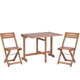 Beliani Acacia Wood Garden Bistro Set LENOLA