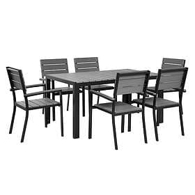 Beliani 6 Seater Metal Garden Dining Set Grey COMO