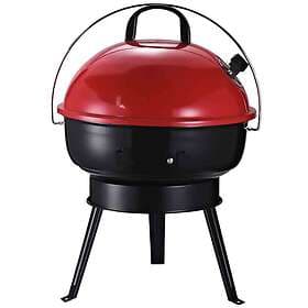 Outsunny Bbq Charcoal Grill Portable Outdoor Party With Airvents Anti-scald Hand