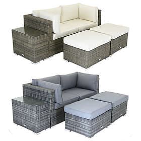 Charles Bentley (Grey) Multifunctional Contemporary Rattan Lounge Set Natural / 