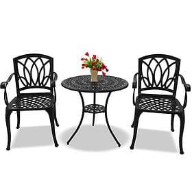 Centurion Supports POSITANO Garden & Patio Table 2 Chairs Cast Aluminium Bistro 