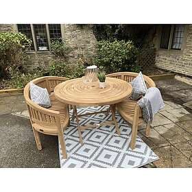 Leisure Chelsea Home And Teak Garden Furniture Round Folding Table With Bench Se