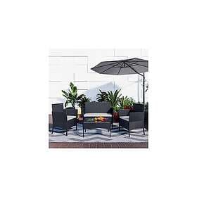 Bigzzia bigzzia Rattan Furniture Set, 4 piece Patio furniture sofa Weaving Wicke