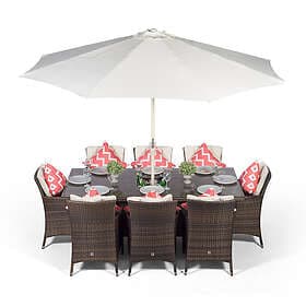 Oak Furniture King Savannah 200cm Rectangular 8 Seater Rattan Dining Set with Dr