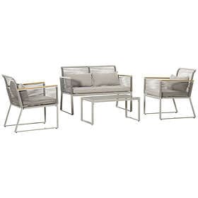 Outsunny 4 PCS Patio PE Rattan Outdoor Sofa Set, Conservatory