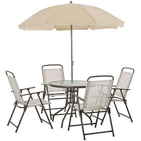 Outsunny 6pc Garden Bistro Furniture Set Patio White