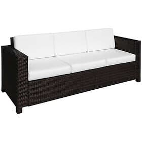 Outsunny Rattan Wicker 3-seater Sofa Chair Patio Furniture Brown