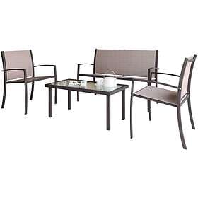 Stream 4 seater Living Room Sofa Sets, Metal Frame with coffee table Brown