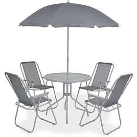 vidaXL 6pc Grey Textilene Outdoor Dining Set
