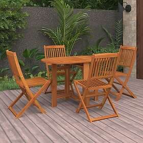 vidaXL Solid Acacia Wood Garden Dining Set 5 Piece Outdoor Table and Chair