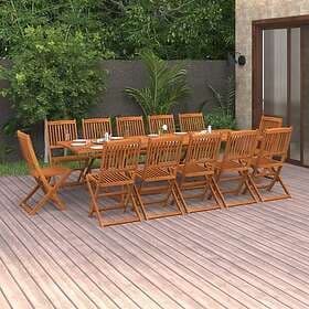 vidaXL Solid Acacia Wood Garden Dining Set 13 Piece Outdoor Table and Chair