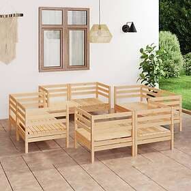 vidaXL Solid Pinewood Garden Lounge Set 8 Piece Outdoor Seating Sectional Sofa