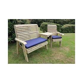 Churnet Ergonomic Trio Set, wooden garden bench and chair set